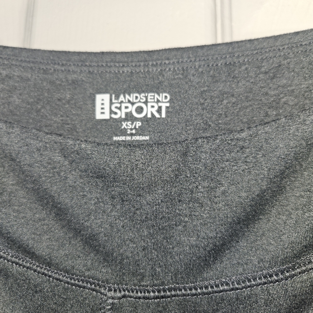 LANDS' END Stretch Pull On Athleiture Gray Wide Leg Crap Pants Size XS/P (2-4) - Picture 5 of 5